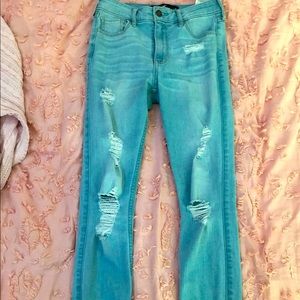 Hollister super skinny high rise ripped jeans